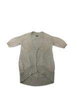 Theory Sweater Petite Linen Blend Beige Heavy Chunky Knit Hi Lo Cardigan... - $380.13 MXN