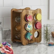 Pioneer Woman Sweet Rose Acacia Wood Spice Rack-Space Saving Classic Des... - $25.99