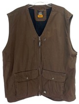 Mens Berne Workwear Fleece Lined Vest Zippered Brown Duck Cloth Size 3XL... - $35.99