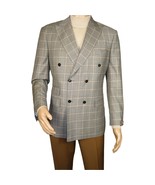 Men's Mono Double Breasted Blazer Super 180s Wool 1523-04 Gray Brown Plaid - €216,45 EUR Men's Mono Double Breasted Blazer Super 180s Wool 1523-04 Gray Brown Plaid - €216,45 EUR