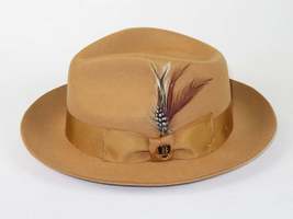Bruno Capelo Hat Australian Wool Fedora Teardrop Crown Fabio FB230 Camel image 3