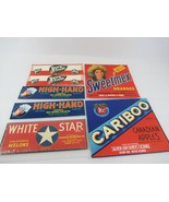 Fruit Crate Labels Dewy Fresh Sweetmex High-Hand Cariboo White Star Vtg - £15.20 GBP
