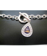 NCAA LSU Chain Bracelet with Toggle Clasp &amp; LSU Teardrop Charm - $17.75 CAD