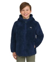 Eddie Bauer Boys Girls Jacket Navy Blue Hood Full-Zip Plush Pockets Heav... - $37.99