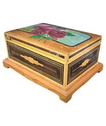 Vintage Straw Marquetry Box with Floral Rose Design – Early 20th Century... - $222.04 CAD