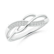 Angara Natural Diamond Multi-Row Crossover Band in 14K Solid Gold (1.1MM) - £293.04 GBP