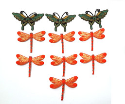 3pcs Butterfly &amp; 7pcs Dragonfly ttl 10pc Embroideries Patch Motif Iron on PH56 - £7.95 GBP