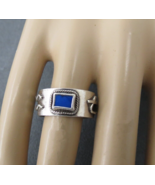 Southwest Ring Snake Triangle Symbols Size 7.5 Sterling Silver Lapis Wid... - $684.24 MXN