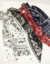 Flower Print Chiffon Scrunchies Elastic Hair Ties Ponytail Holder - $6.25