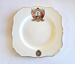 1937 J &amp; G Meakin England King Edward VII Coronation Plate 8.5&quot; Square - $467.16 MXN