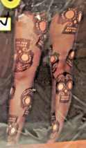 DAY OF THE DEAD Thigh High Black Skull Stockings Halloween One Size Fits Most - £9.47 GBP