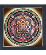 HAND-PAINTED KALACHAKRA MANDALA – WHEEL OF LIFE TIBETAN THANGKA PAINTING - €105,81 EUR