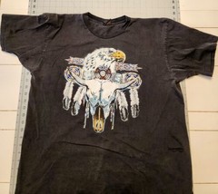 Vintage Diamond Dust Blue Southwestern Western Eagle Skull 90s Men’s XL ... - $12.50