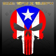 PUERTO RICO FLAG DECAL PUERTO RICAN FLAG DECAL SKULL #1107 - £15.14 GBP