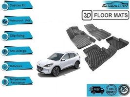 3D Molded Interior Car Floor Mat for Ford Escape 2020-2021 - £77.29 GBP