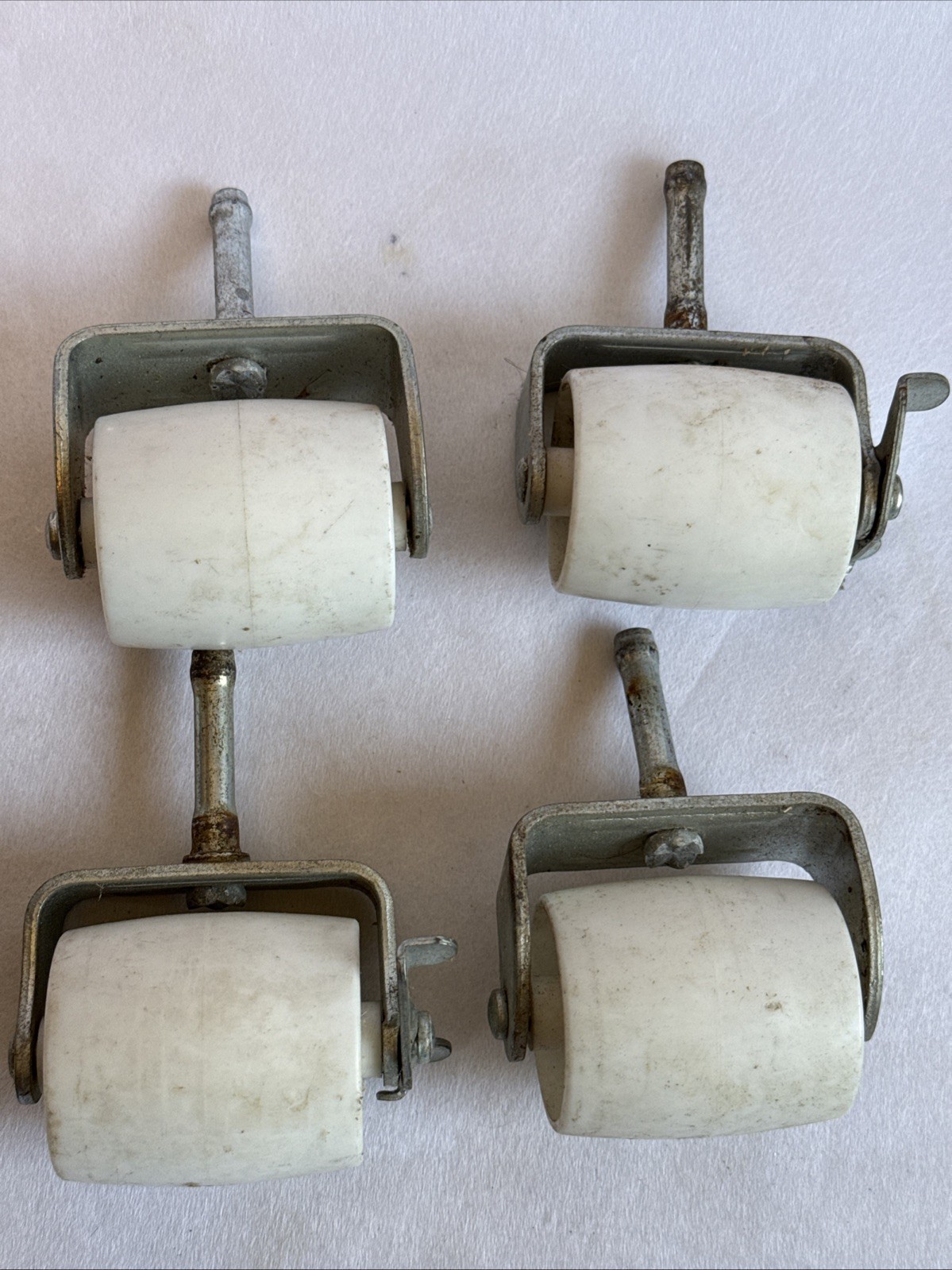 4 Locking Heavy Duty Roller Casters Wheels for Metal Bed Frame Twin Full... - $4.74