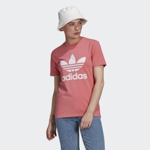 Adidas Women&#39;s EssentialsTrefoil Tee Shirt GN2907 Pink /White Size XSmall - £14.79 GBP