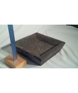 Square Aged Black Volcanic Stone Pumice Hand Carved Planter / Tray - £79.62 GBP