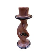 Natural Soapstone Swirl Candlestick Holder Made Kenya Rhinoceros 6” - £10.39 GBP