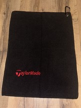 TaylorMade Microfiber Embroidered Golf Cleaning Towel 12x16 Black - £14.33 GBP