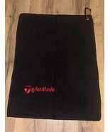 TaylorMade Microfiber Embroidered Golf Cleaning Towel 12x16 Black - £14.17 GBP
