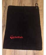 TaylorMade Microfiber Embroidered Golf Cleaning Towel 12x16 Black - £14.38 GBP