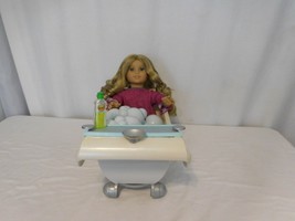 American Girl Doll Elizabeth Cole + Bathtub Bathroom Bubbles Bath time Cleaning  - £76.12 GBP