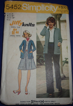 Simplicity Misses Knit Cardigan Skirt &amp; Pants Size 14 #5452 - £4.79 GBP