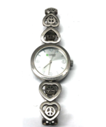 Lucky Brand Women&#39;s SIlver Tone Peace Signs In Hearts Watch - $752.67 MXN