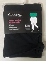 George Plus Women&#39;s Fashion Knot-Hem Leggings Black 4X NWT - $13.99