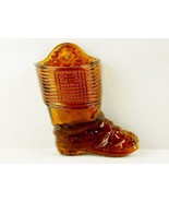 Transparent Glass Wall Pocket Match Holder, w/Striker, Brown Amber Boot - $14.65