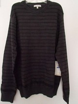 Calvin Klein Men&#39;s 7 GG Denim Yarn-Stripe Sweater, Dark Heather Gray, XL - £17.64 GBP