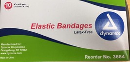 Dynarex Elastic Bandage 4&quot;, Latex Free, Box/10 - £21.57 GBP