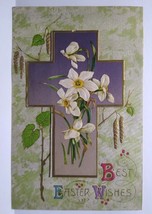 Easter Postcard Holy Cross Lilies Flowers Foldout John Winsch Back Germany - £5.84 GBP
