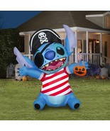 Gemmy Halloween Lilo and Stitch Pirate Airblown Yard Inflatable Disney 4.5&#39; - $81.88 CAD