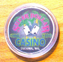 (1) $100. Silver Dollar Casino Chip - Tacoma, Washington - 2005 - £22.78 GBP