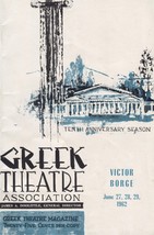 Greek Theatre (Los Angeles) Magazine Victor Borge, June 1962, 45 pages - £11.76 GBP