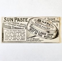 Sun Paste Stove Polish 1897 Advertisement Victorian Cleaning Agents ADBN... - €17,28 EUR