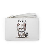 funny cat meow animal lovers gift Clutch Bag - £22.84 GBP