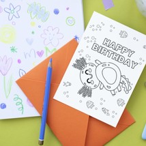 Printable Axolotl Coloring BIRTHDAY CARD, printable axolotl coloring - £1.09 GBP