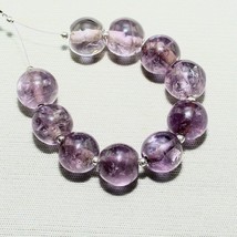 10pcs Natural Amethyst Smooth Round Beads Loose Gemstone 81.45cts Size 10mm - £4.65 GBP
