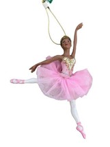 Kurt Adler African American Ballerina Ornament Pink gold 6.25 in - £11.65 GBP