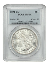 1891-CC $1 Pcgs MS64 - £1,339.38 GBP