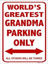 Worlds Greatest Grandma Metal Novelty Parking Sign - £17.63 GBP