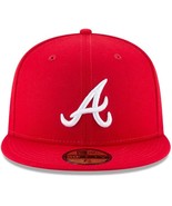New Era Atlanta Braves MLB Basic Cap Unisex 59Fifty Hat Adult Red/White ... - €32,31 EUR