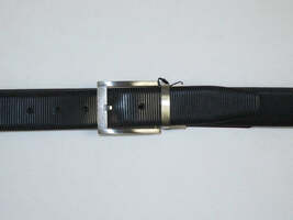 Mens VALENTINI Textured Leather Belt Classic Pin Buckle Reversible sw68 Black image 4