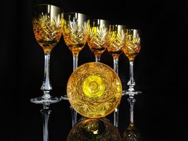 Faberge  Odessa Yellow Gold  Crystal Colored Glasses 8 3/8" Tall NIB image 2