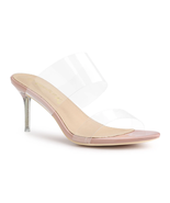 Women&#39;S Clear Slide Stiletto Heel Clear Sandals Beige (Size 9) - €63,85 EUR