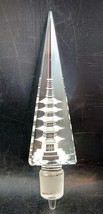 Pagoda Obelisk Decanter Stopper, Faceted Optic-Cut Hoya Crystal, Japan, ... - $12.00