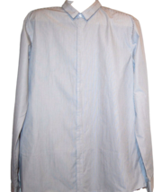Hugo Boss Men&#39;s Gray White Striped Button Front Dress Shirt Size 2XL - £65.68 GBP